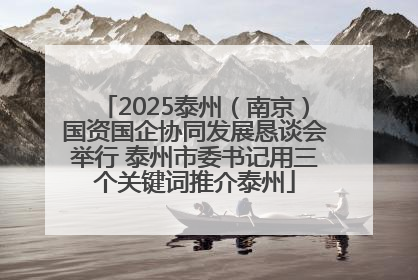 2025泰州（南京）国资国企协同发展恳谈会举行 泰州市委书记用三个关键词推介泰州