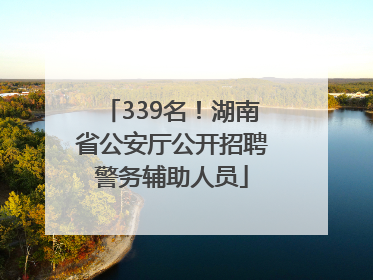339名！湖南省公安厅公开招聘警务辅助人员