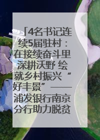 4名书记连续5届驻村：在接续奋斗里深耕沃野 绘就乡村振兴“好丰景”——浦发银行南京分行助力脱贫攻坚、帮促乡村振兴记事（二）