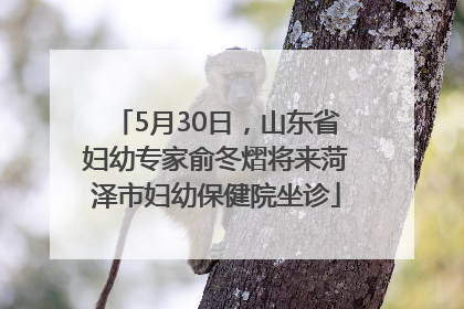5月30日，山东省妇幼专家俞冬熠将来菏泽市妇幼保健院坐诊