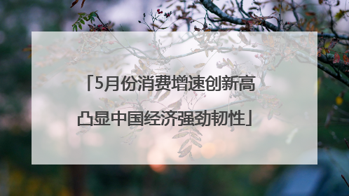 5月份消费增速创新高 凸显中国经济强劲韧性