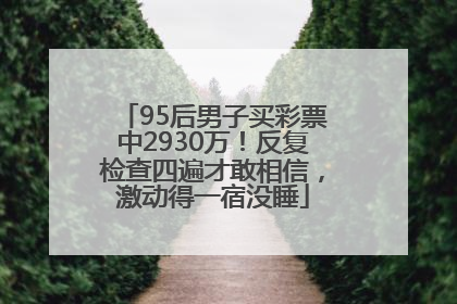 95后男子买彩票中2930万！反复检查四遍才敢相信，激动得一宿没睡