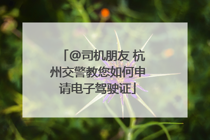 @司机朋友 杭州交警教您如何申请电子驾驶证