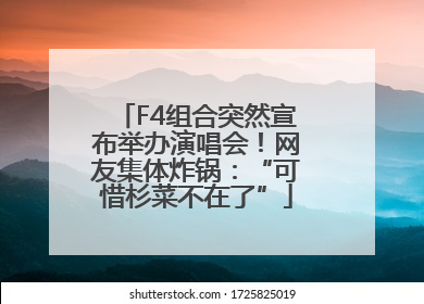 F4组合突然宣布举办演唱会！网友集体炸锅：“可惜杉菜不在了”