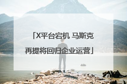 X平台宕机 马斯克再提将回归企业运营